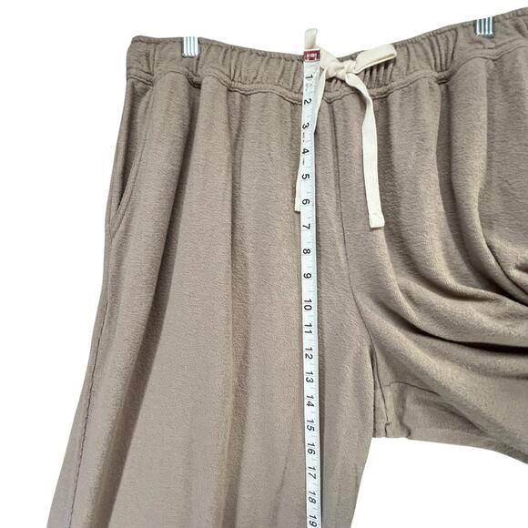 Aerie Soft Life Pants Womens L Beige Wide Leg High Rise Weekend Casual Lounge - Picture 9 of 16